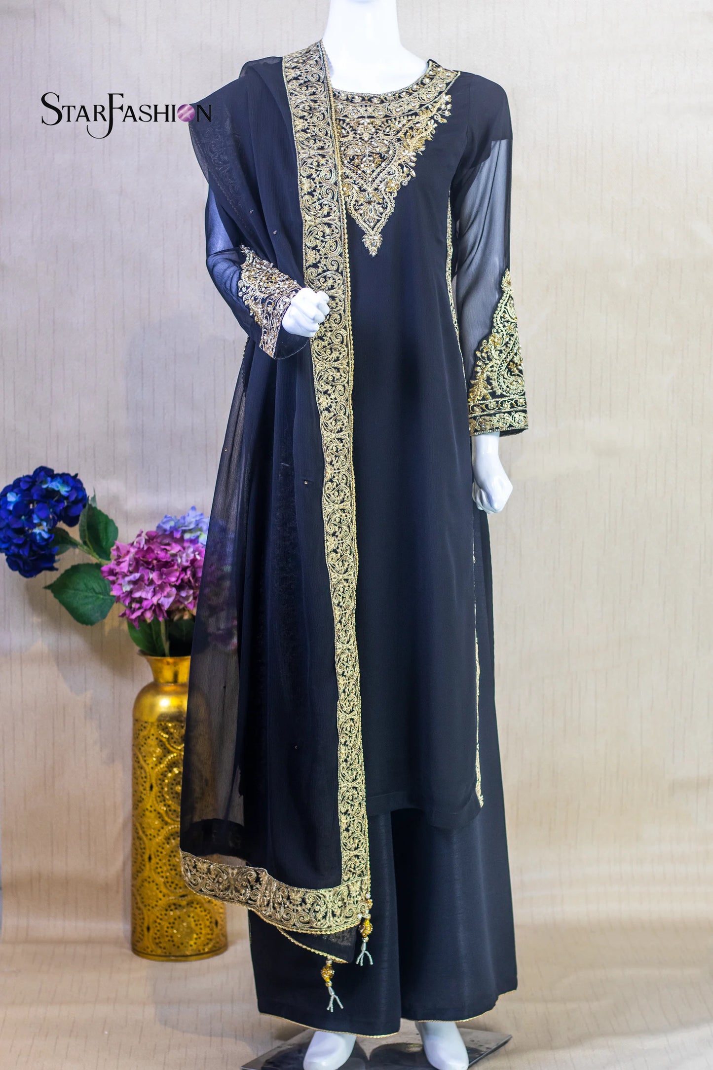 SF-2325 Red Chiffon Dress | Pakistani Wedding Wear