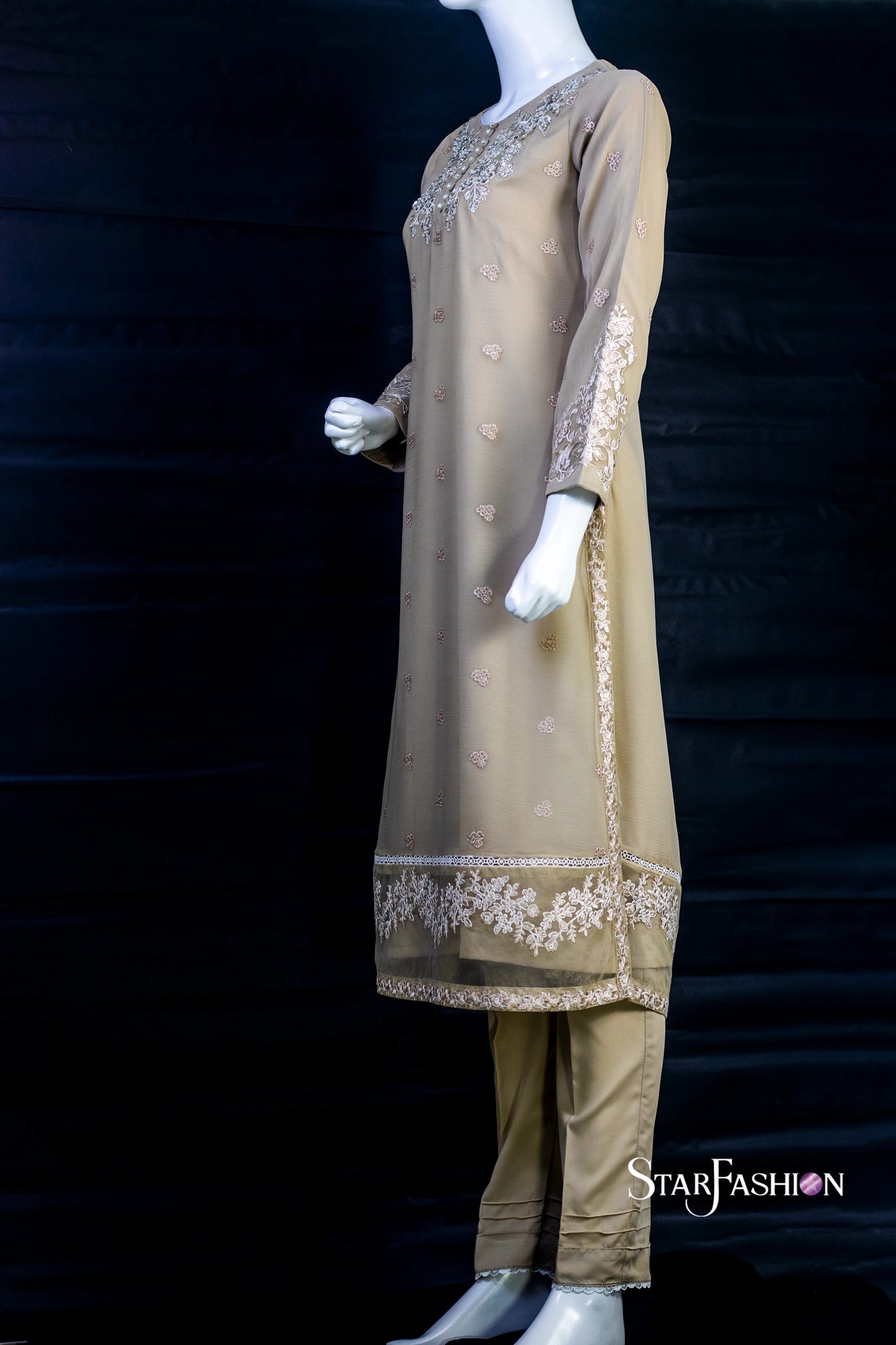 Elegant Chiffon Straight Shirt Set with Dupatta
