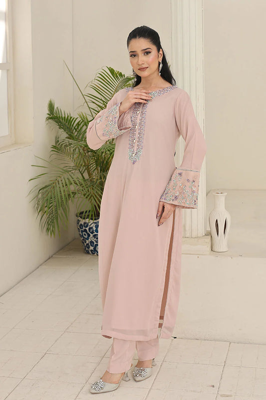 Timeless Festive Elegance – Embroidered Silk Straight Kurta Set SF-2430