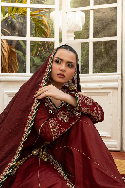 Blood Red | Banadora | Embroidered | 3-Piece Suit
