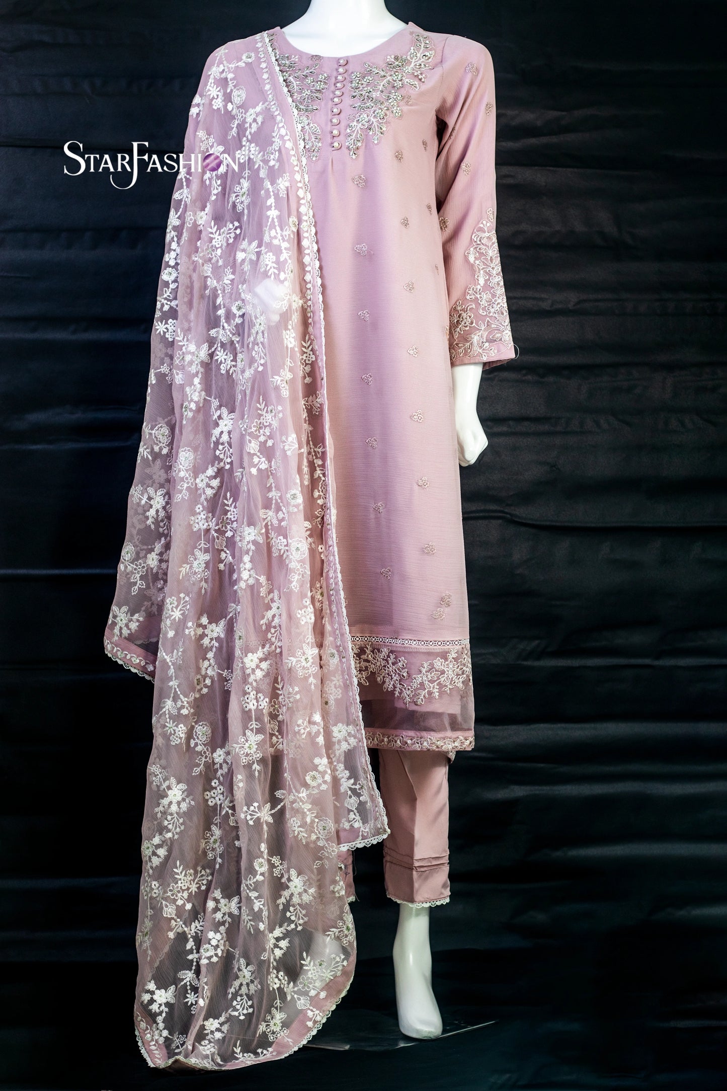 Elegant Chiffon Straight Shirt Set with Dupatta