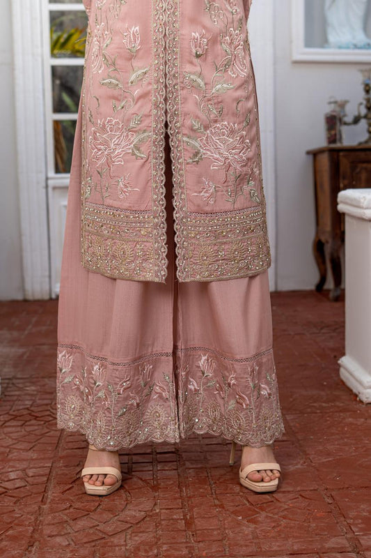 Dusty Rose | Russian Silk | Embroidered | 3-Piece Suit