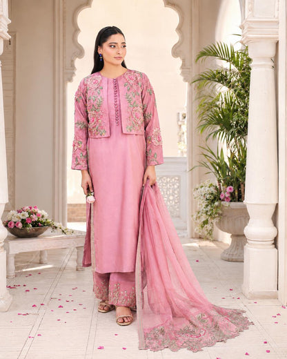 Mauve- Embroidered Koti Style 4-peice