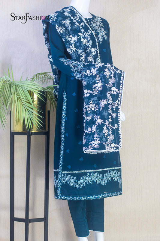 Elegant Chiffon Straight Shirt Set with Dupatta