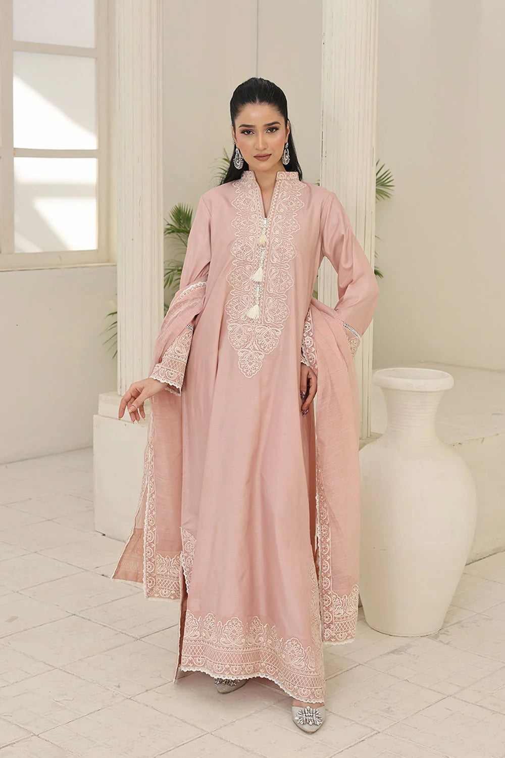 Made for Celebrations – Embroidered A-Line Silk 3-Piece Set