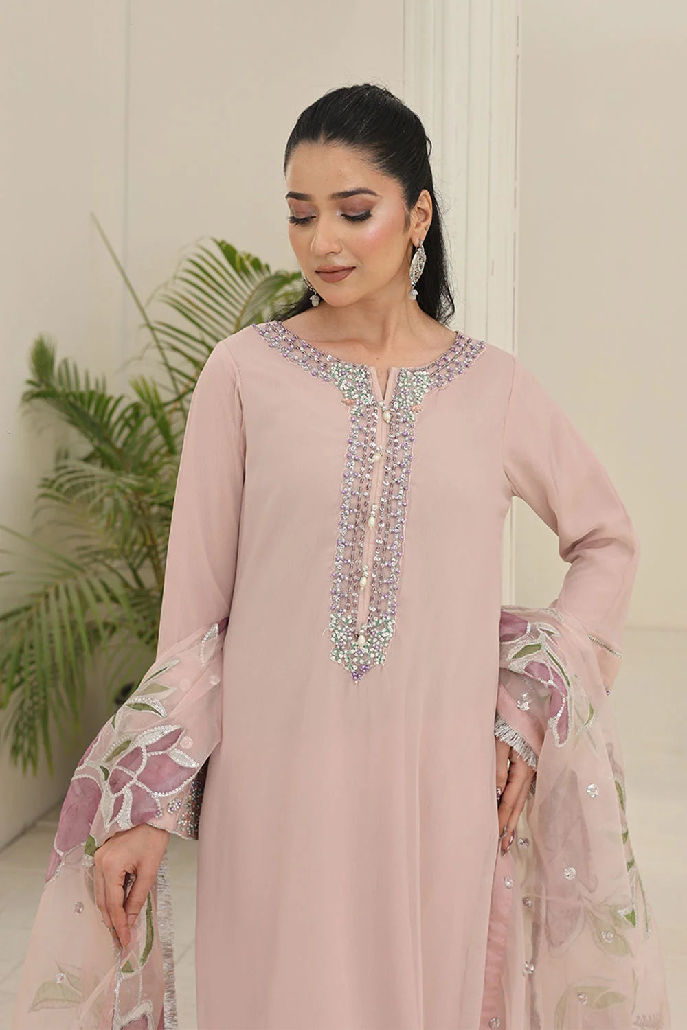 Timeless Festive Elegance – Embroidered Silk Straight Kurta Set SF-2430