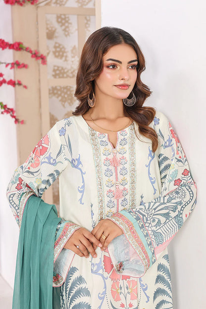 Printed Chiffon Straight Kurta with Chiffon Dupatta