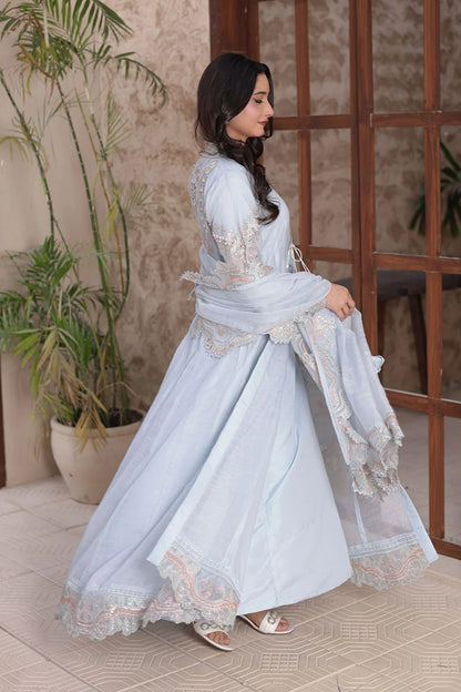 Embroidered Chiffon 4 Piece Coat Style Party Wear