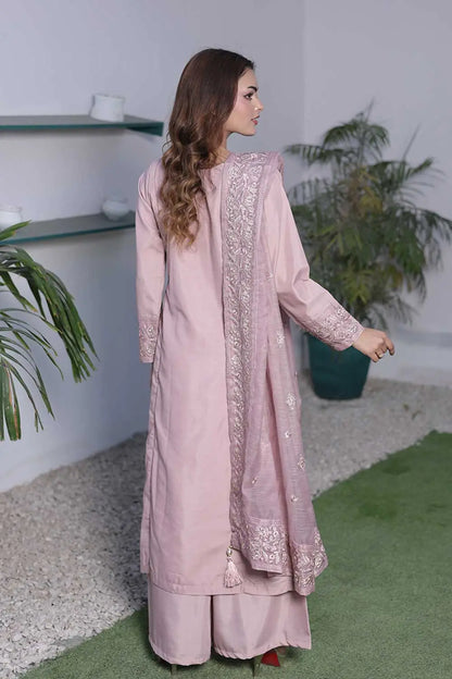 Silk Long A-Line Kurta Suit with Khaddi Net Dupatta