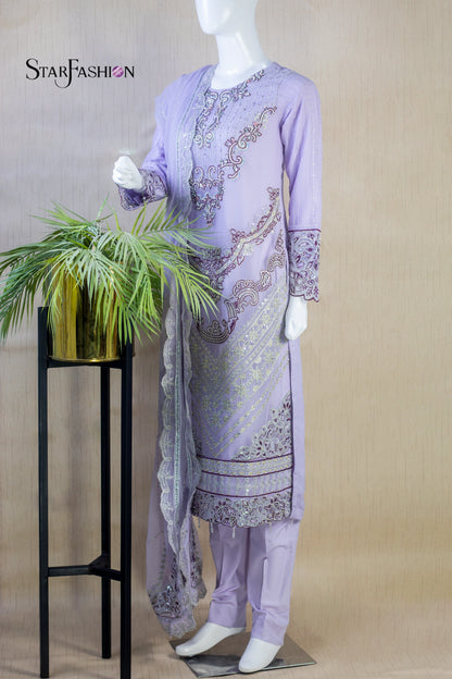 Stitched formal embroidered shirt+ bottom+ dupatta