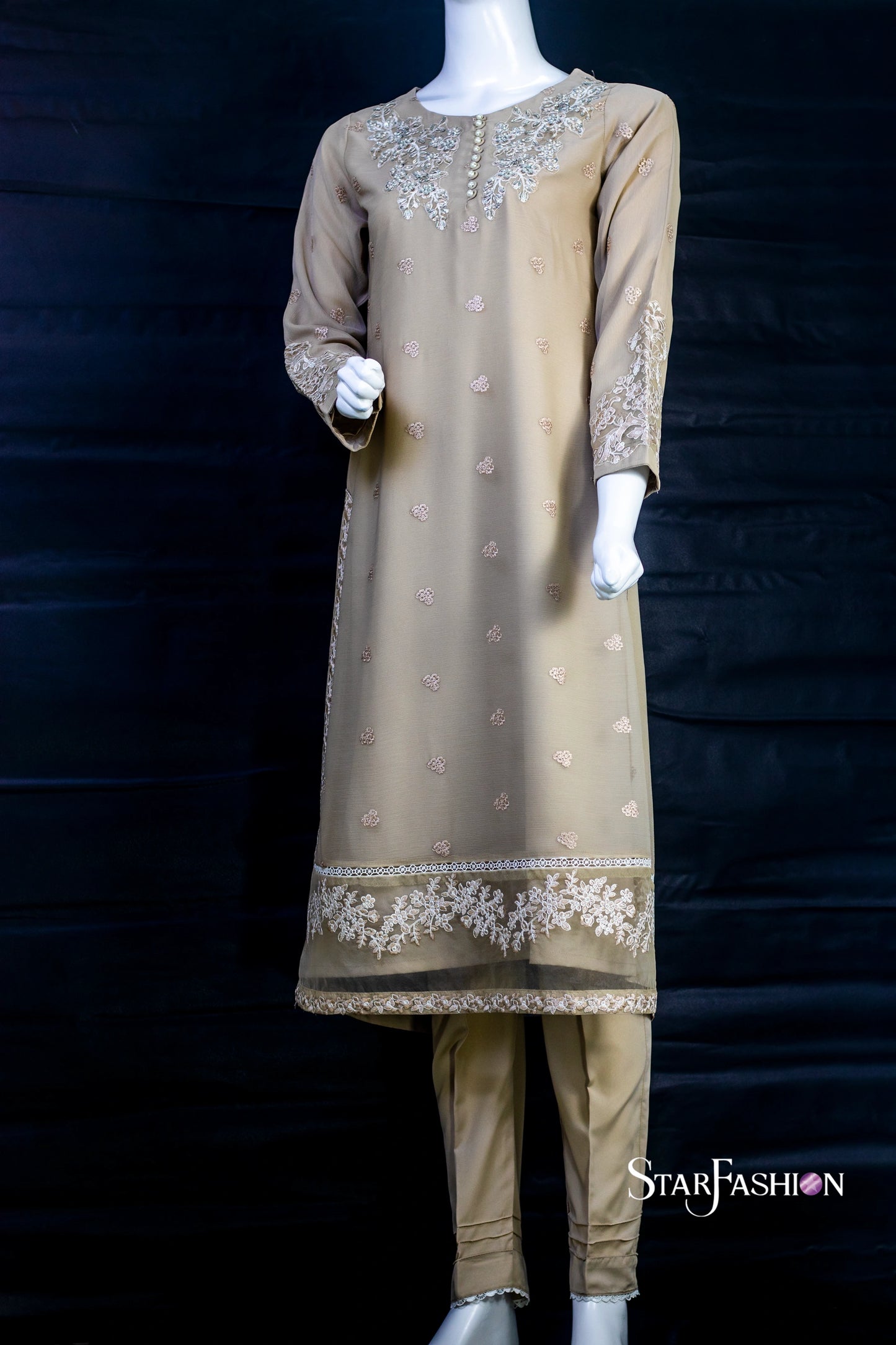 Elegant Chiffon Straight Shirt Set with Dupatta