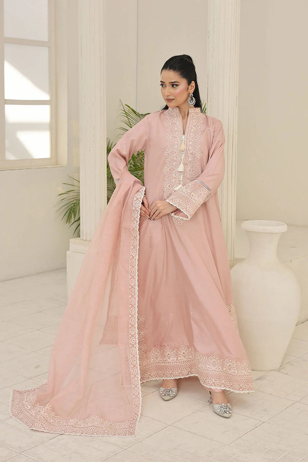 Made for Celebrations – Embroidered A-Line Silk 3-Piece Set