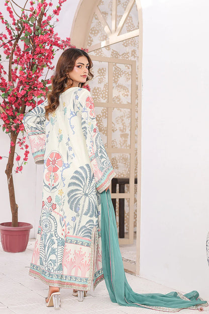 Printed Chiffon Straight Kurta with Chiffon Dupatta