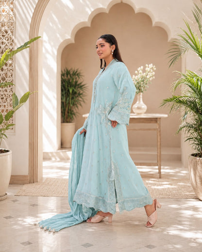Ice Blue | 3-peice embroidered