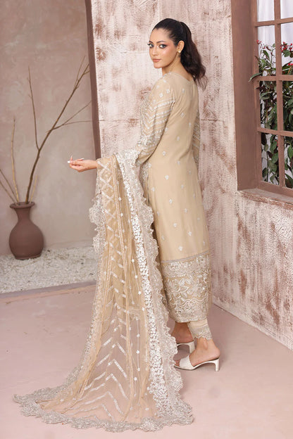 Embroidered Chiffon A-Line Suit with Net Dupatta