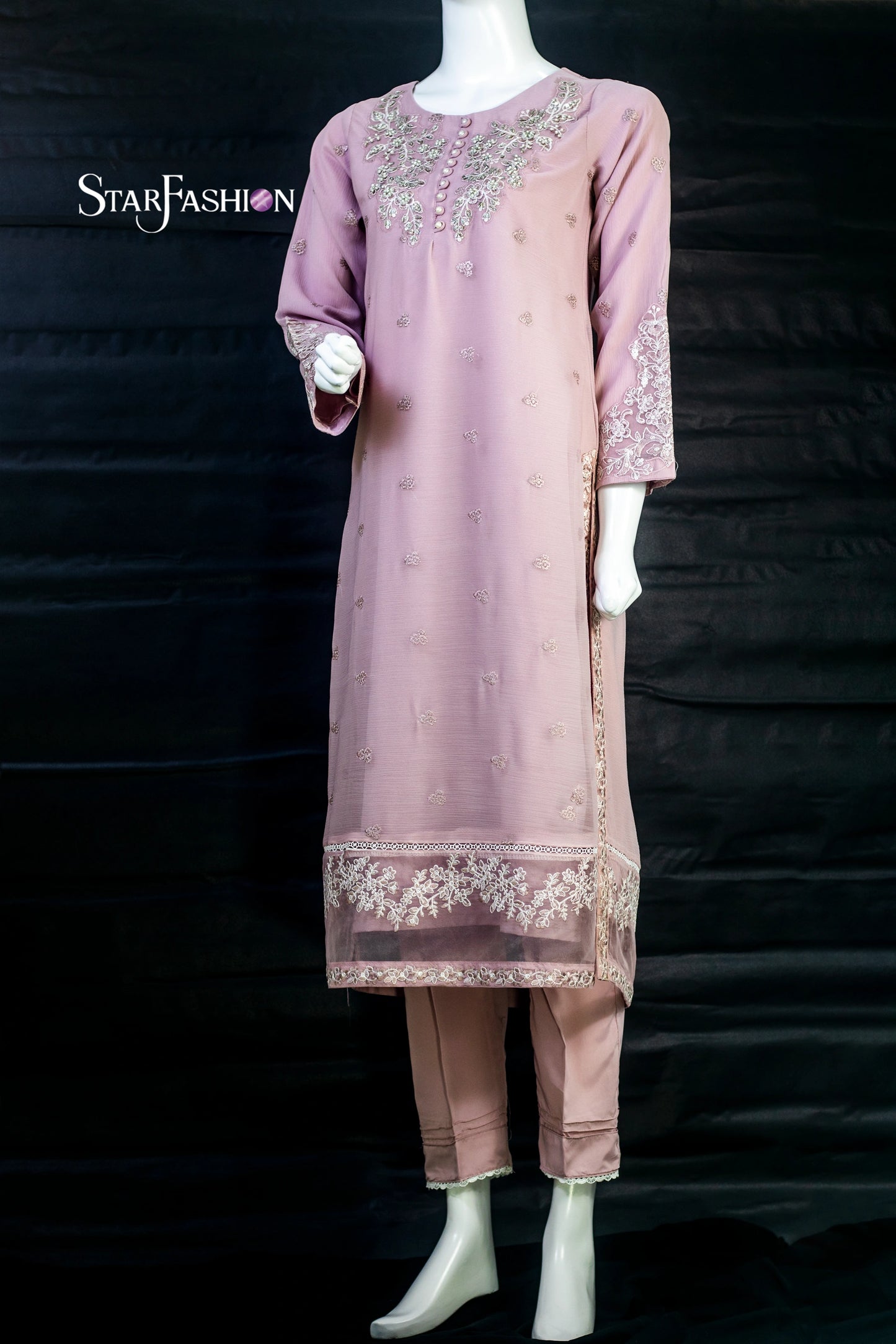 Elegant Chiffon Straight Shirt Set with Dupatta