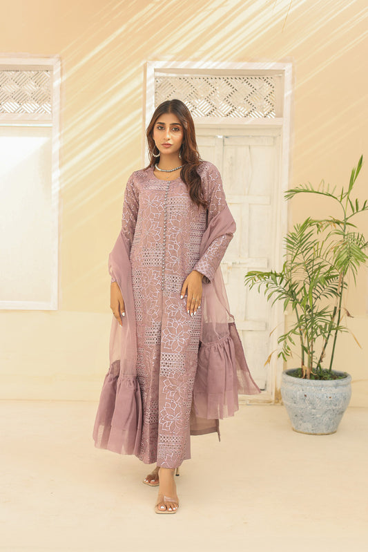 3 Piece Embroidered Dress  For Women