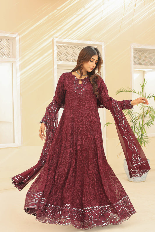 Red Embroidered Maxi Dress