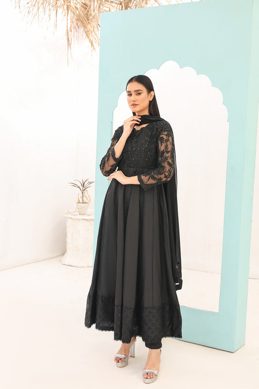 Black Silk Long Frock