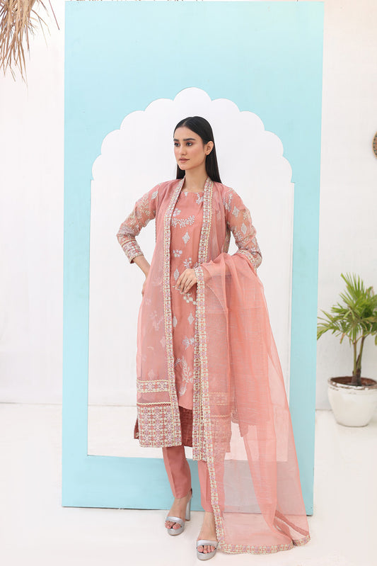 Salmon Pink Chiffon Dress