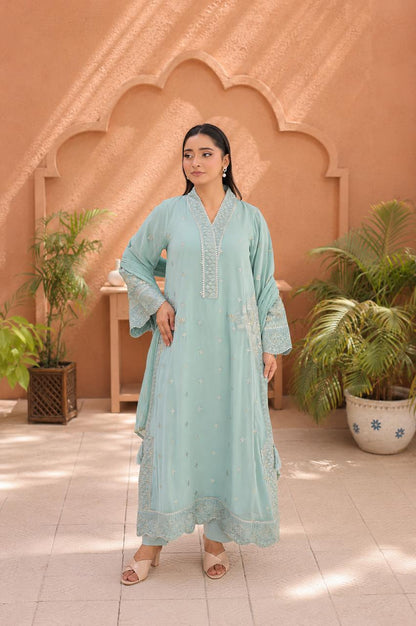 Ice Blue | 3-peice embroidered