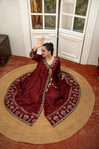 Blood Red | Banadora | Embroidered | 3-Piece Suit